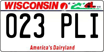 WI license plate 023PLI