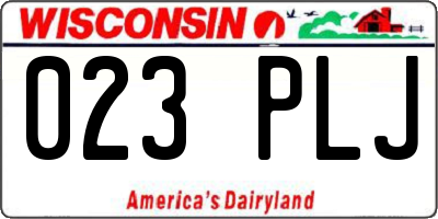 WI license plate 023PLJ