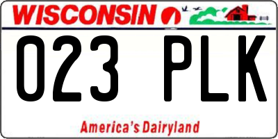 WI license plate 023PLK