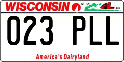 WI license plate 023PLL