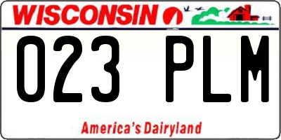 WI license plate 023PLM