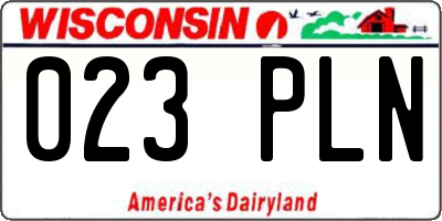 WI license plate 023PLN