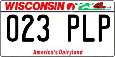 WI license plate 023PLP