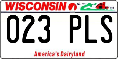 WI license plate 023PLS