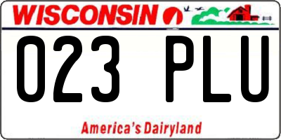 WI license plate 023PLU