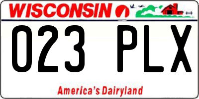 WI license plate 023PLX