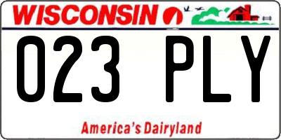 WI license plate 023PLY