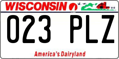 WI license plate 023PLZ