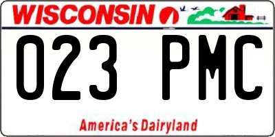 WI license plate 023PMC