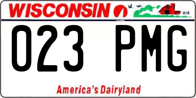 WI license plate 023PMG