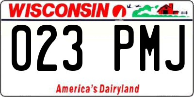 WI license plate 023PMJ