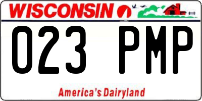 WI license plate 023PMP