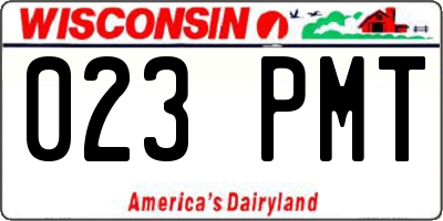 WI license plate 023PMT