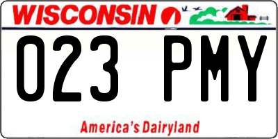 WI license plate 023PMY