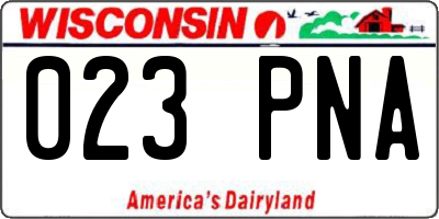 WI license plate 023PNA