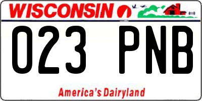 WI license plate 023PNB