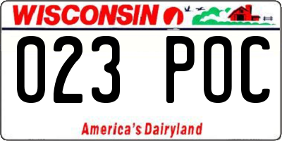 WI license plate 023POC