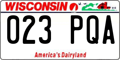 WI license plate 023PQA