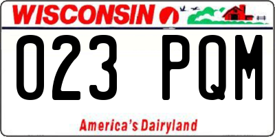WI license plate 023PQM