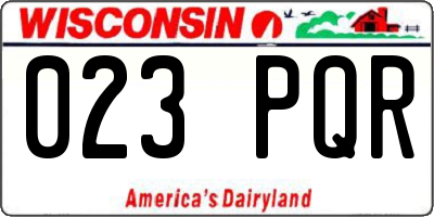 WI license plate 023PQR