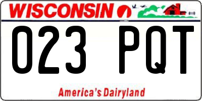 WI license plate 023PQT