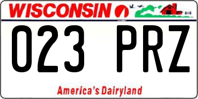 WI license plate 023PRZ