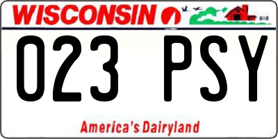 WI license plate 023PSY