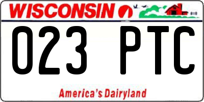 WI license plate 023PTC