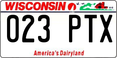 WI license plate 023PTX