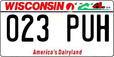 WI license plate 023PUH