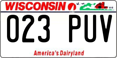 WI license plate 023PUV