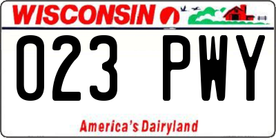 WI license plate 023PWY