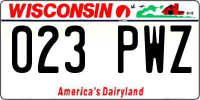 WI license plate 023PWZ
