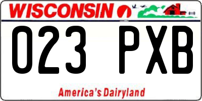 WI license plate 023PXB