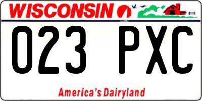 WI license plate 023PXC