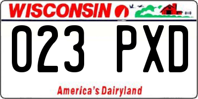 WI license plate 023PXD