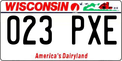 WI license plate 023PXE