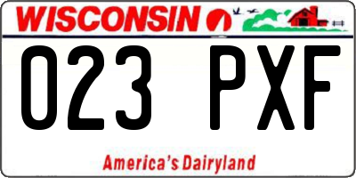WI license plate 023PXF
