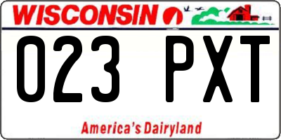 WI license plate 023PXT
