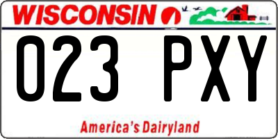 WI license plate 023PXY
