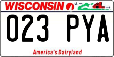 WI license plate 023PYA