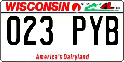 WI license plate 023PYB