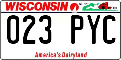 WI license plate 023PYC