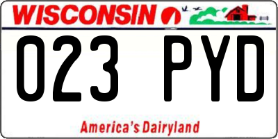 WI license plate 023PYD