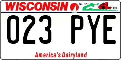 WI license plate 023PYE