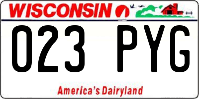 WI license plate 023PYG