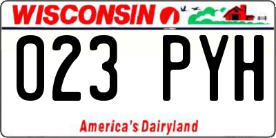 WI license plate 023PYH
