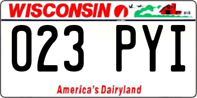 WI license plate 023PYI