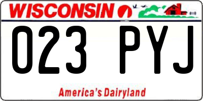 WI license plate 023PYJ