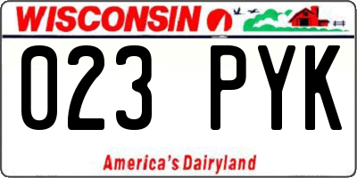 WI license plate 023PYK